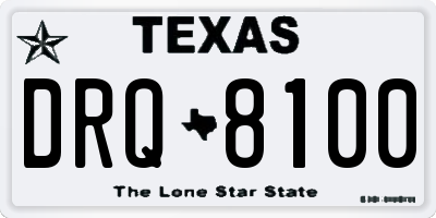 TX license plate DRQ8100