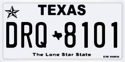 TX license plate DRQ8101