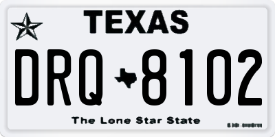 TX license plate DRQ8102