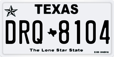 TX license plate DRQ8104
