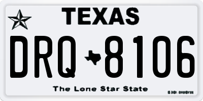 TX license plate DRQ8106