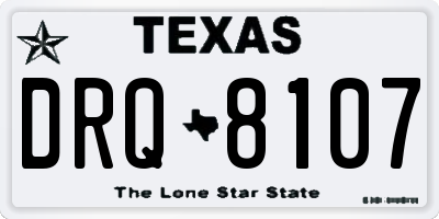 TX license plate DRQ8107