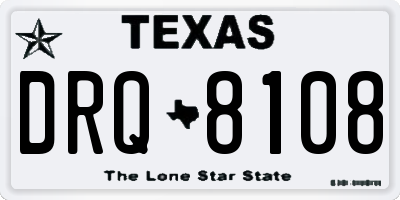 TX license plate DRQ8108
