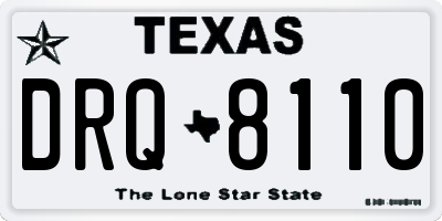 TX license plate DRQ8110