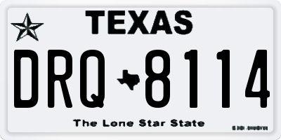 TX license plate DRQ8114