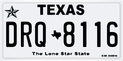 TX license plate DRQ8116