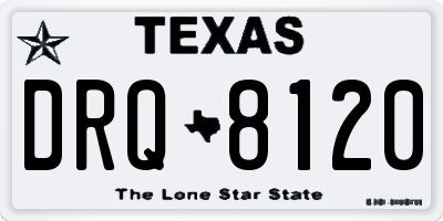 TX license plate DRQ8120