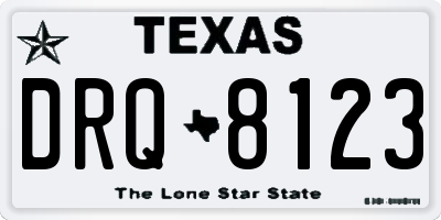 TX license plate DRQ8123