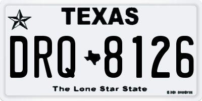 TX license plate DRQ8126
