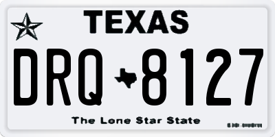 TX license plate DRQ8127