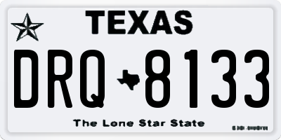 TX license plate DRQ8133