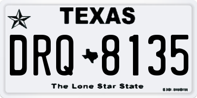 TX license plate DRQ8135