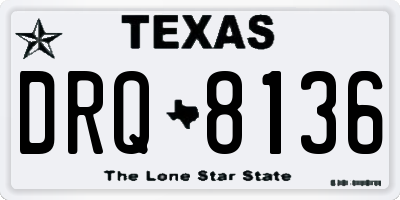 TX license plate DRQ8136