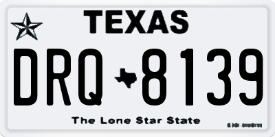TX license plate DRQ8139