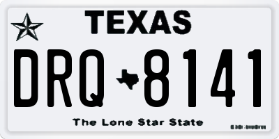 TX license plate DRQ8141
