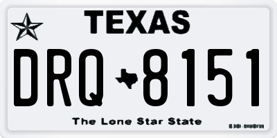 TX license plate DRQ8151