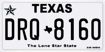 TX license plate DRQ8160