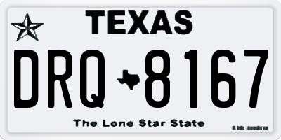 TX license plate DRQ8167