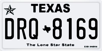 TX license plate DRQ8169