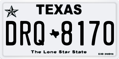 TX license plate DRQ8170