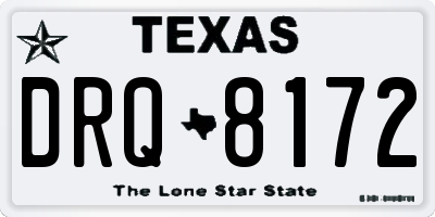 TX license plate DRQ8172