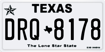 TX license plate DRQ8178