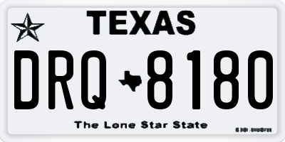 TX license plate DRQ8180