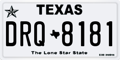 TX license plate DRQ8181