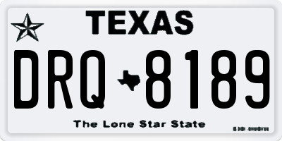TX license plate DRQ8189