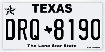 TX license plate DRQ8190