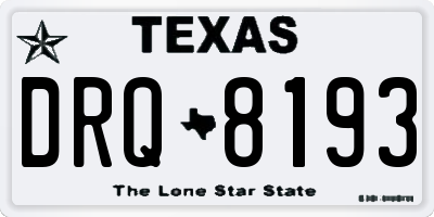TX license plate DRQ8193