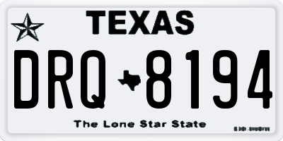 TX license plate DRQ8194
