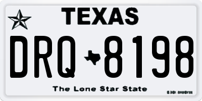 TX license plate DRQ8198