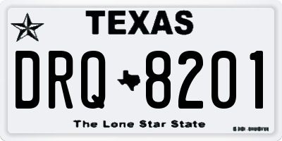 TX license plate DRQ8201