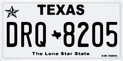 TX license plate DRQ8205