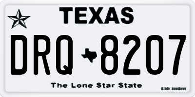 TX license plate DRQ8207