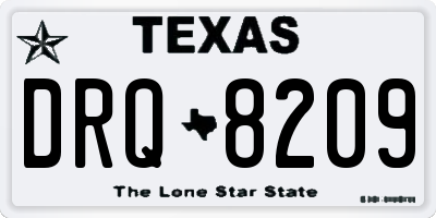 TX license plate DRQ8209