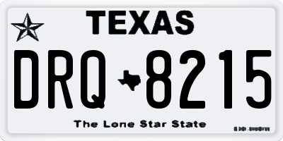 TX license plate DRQ8215