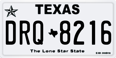 TX license plate DRQ8216