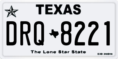 TX license plate DRQ8221