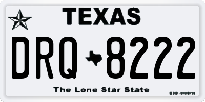 TX license plate DRQ8222