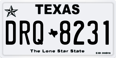 TX license plate DRQ8231