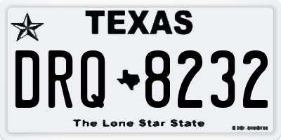 TX license plate DRQ8232