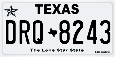 TX license plate DRQ8243