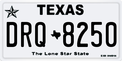 TX license plate DRQ8250