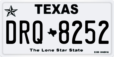 TX license plate DRQ8252