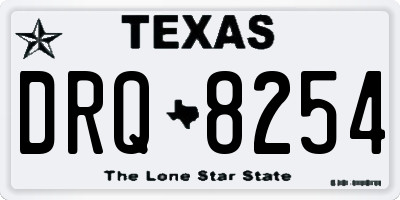 TX license plate DRQ8254