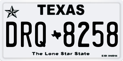 TX license plate DRQ8258