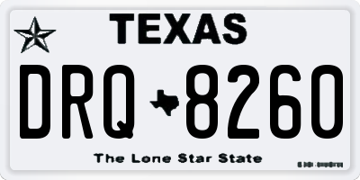 TX license plate DRQ8260