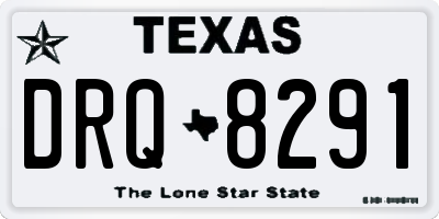 TX license plate DRQ8291